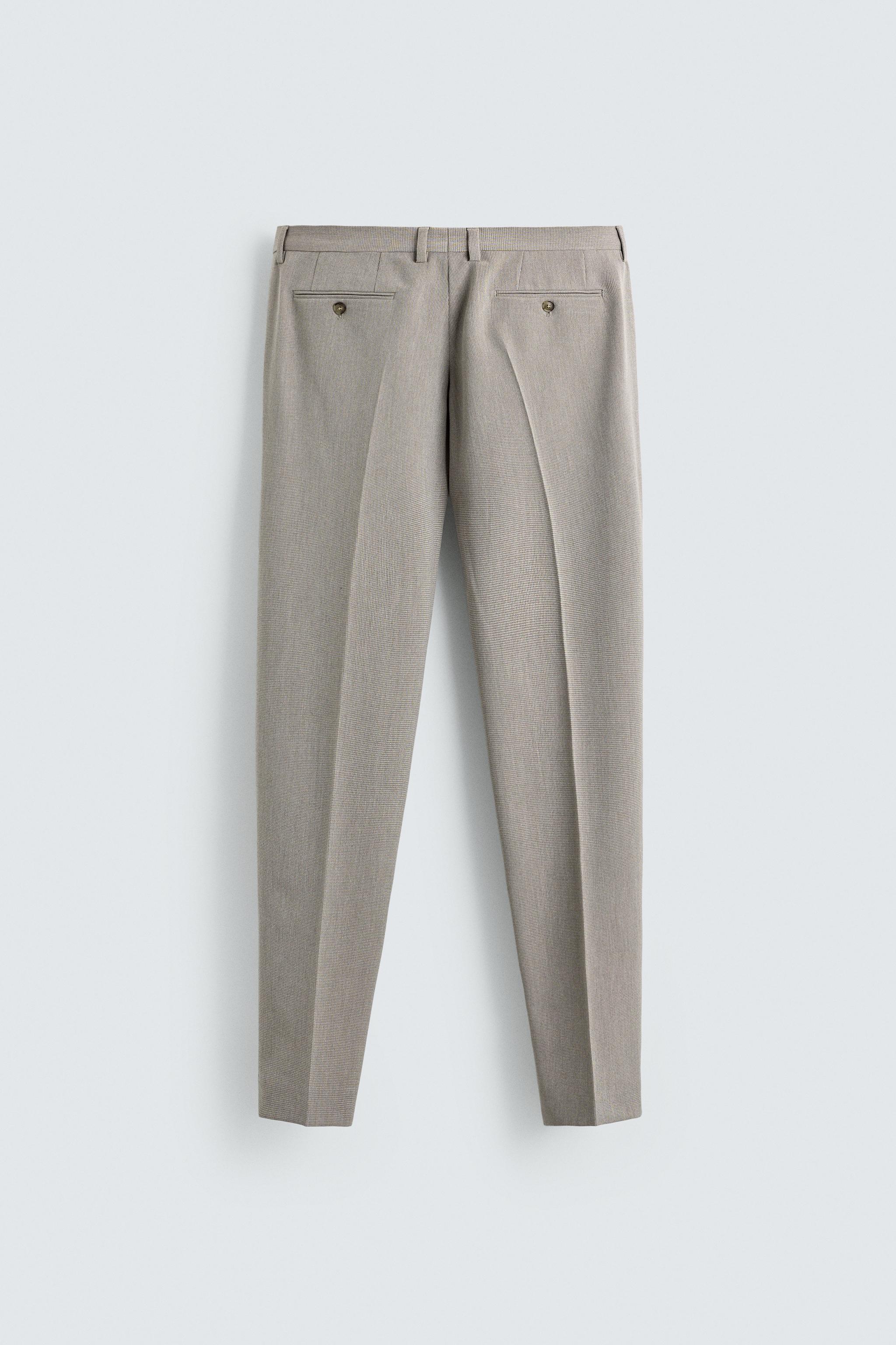 REGULAR FIT TEXTURED SUIT PANTS